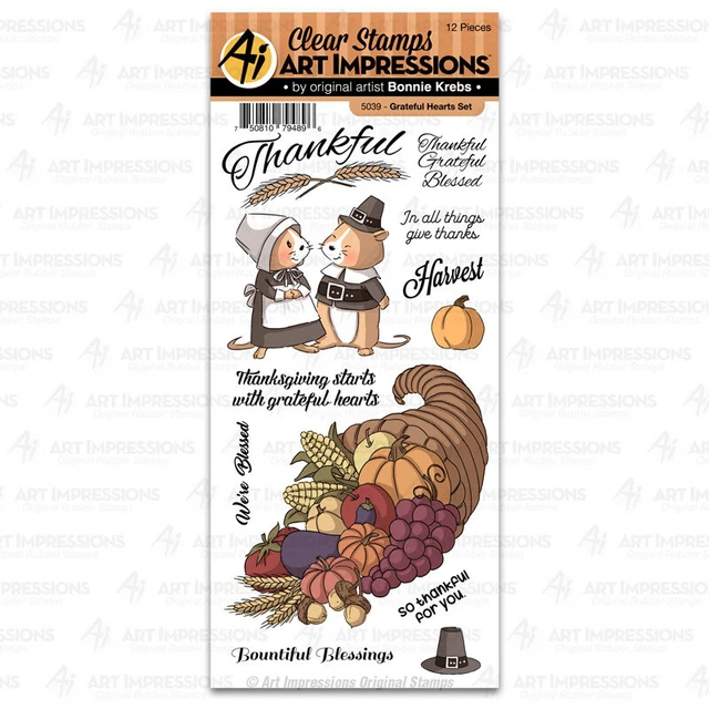 Stempel "Grateful Hearts Set" Art Impressions, Thanksgiving, Erntedank