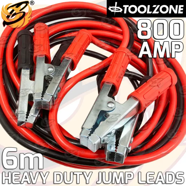 6M Heavy Duty Jump Leads 800AMP Car Van Battery Starter Booster Cables Jumper