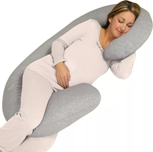 Leachco Snoogle Chic Jersey Total Body Pillow - Heather Gray - Maternity Pillow