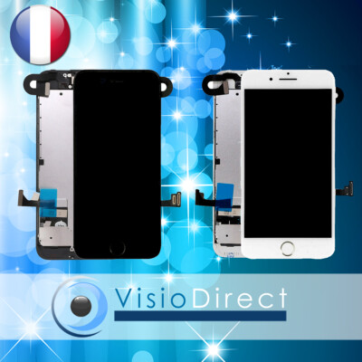 Ecran complet iPhone 7/8 LCD sur châssis + Nappe camera, bouton home BLANC NOIR