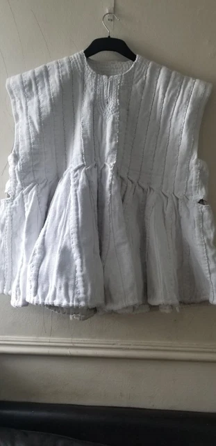 Smock da uomo bianco Ghana settentrionale, fugu, batakari per matrimonio, feste e funerale