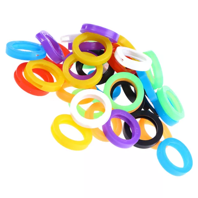50 Pcs Key Chain Id Rings Recognition Covers Silicone Decor House
