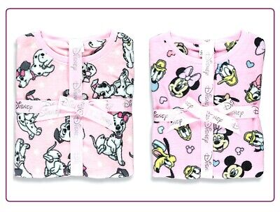 Girls Disney Fleece Pyjama Set Pink 2 Piece Character Nightwear PJs 18m-4yr BNWT