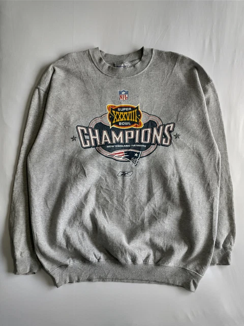 NUOVA ENGLAND PATRIOTS Felpa Football Americano Uomo Retro NFL Superbowl L