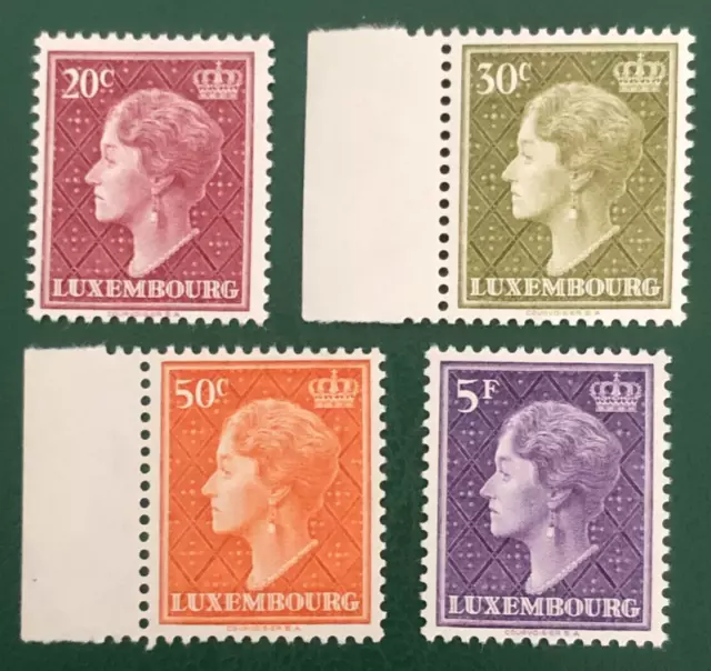 LUXEMBOURG 1958 Charlotte-Muster  Nachtragswerte  Mi 586-589 Yt 544A-547  MNH **