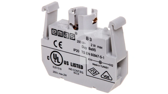 Lampenfassung Birne BA9s 230V AC ohne T0-B3 Lampe /T1DE