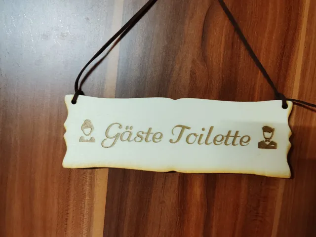 Türschild Gäste Toilette WC Vintage Schild Holz Holzschild Gästetoilette
