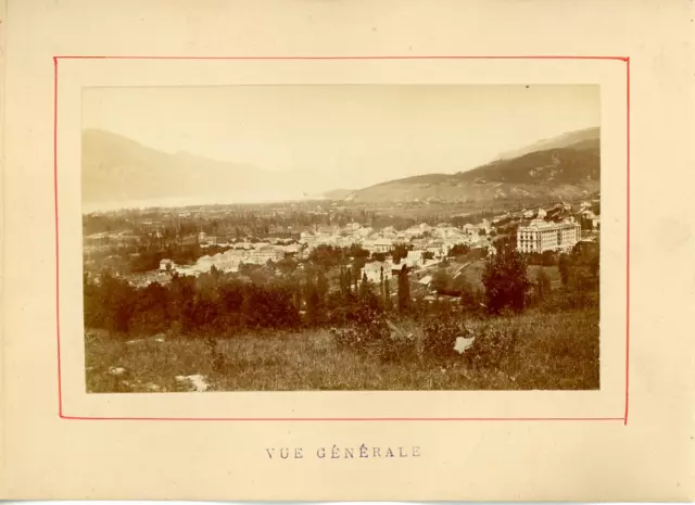 France, Aix-les-Bains, Vue générale  Vintage albumen print. Tirage albuminé