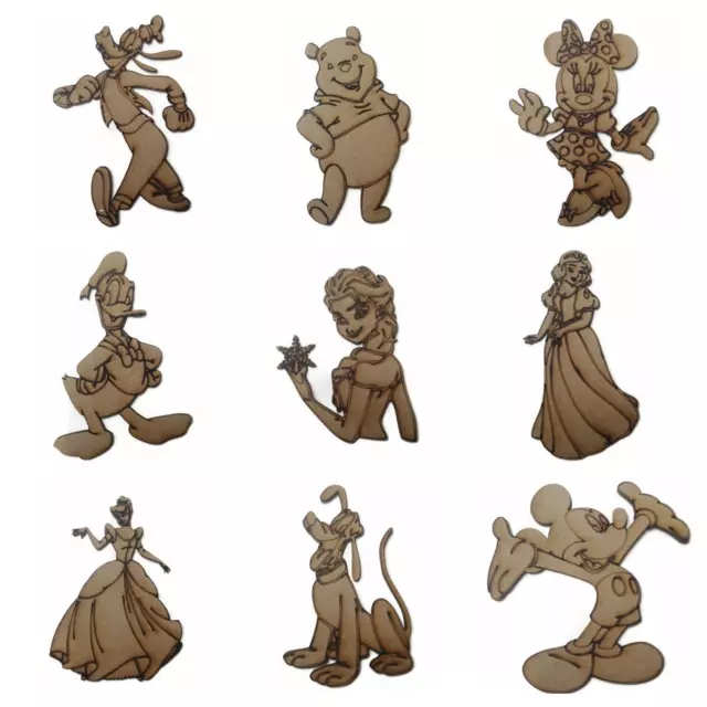 Wooden Shapes / Characters, 100mm - 500mm, 4mm Thick, Childrens Story time