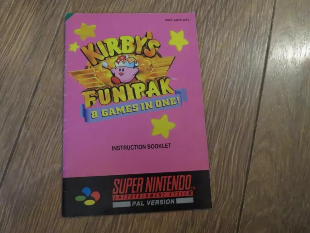 Super nintendo ( Snes ) - di Kirby Divertente Pak - Manuale Pal Istruzioni