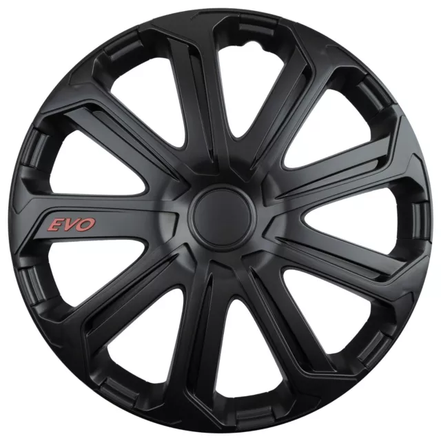 Wheel Trims 14" Hub Caps Evo Plastic Covers Set of 4  Black specific GT