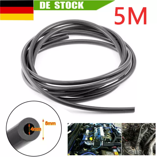 5Meter Unterdruckschlauch 4mm ID Unterdruck Schlauch Silikon Schwarz Vacuum Hose