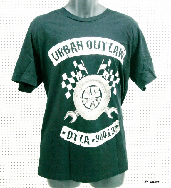 T-shirt Magnus Walker Urban Outlaw - Bannière De Course Noir En Coton - Manches Courtes Col Rond - Homme