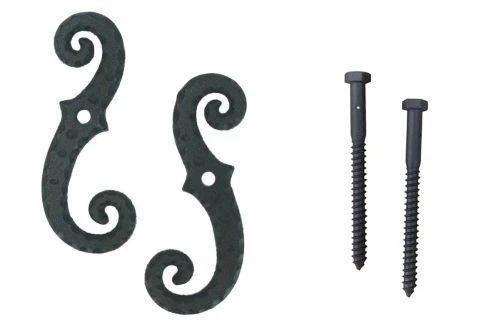 John Wright 088254PC Scroll Shutter Dog with Lag Powder Coated - Pair