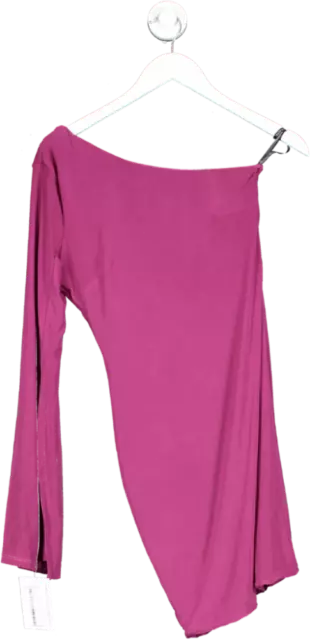 Chi Chi London Purple One-shoulder Long Sleeve Mini Dress UK 6