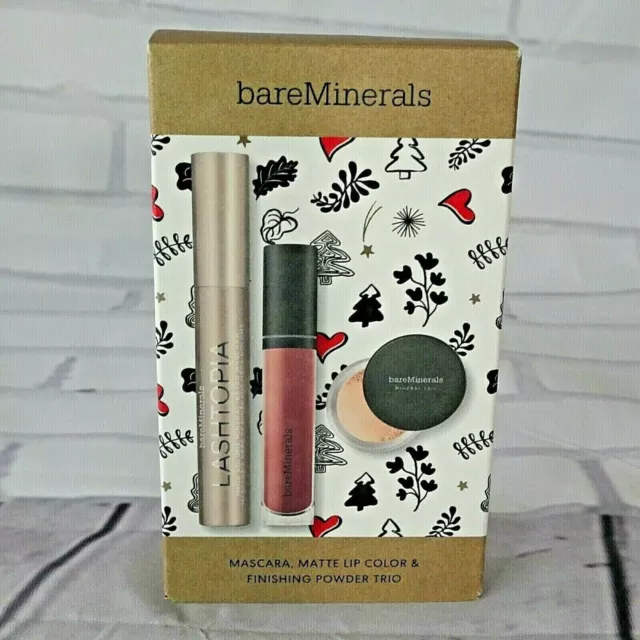 MAKEUP bareMinerals ORIGINAL Powder, Mascar, Lipcolor Foundation Trio Set