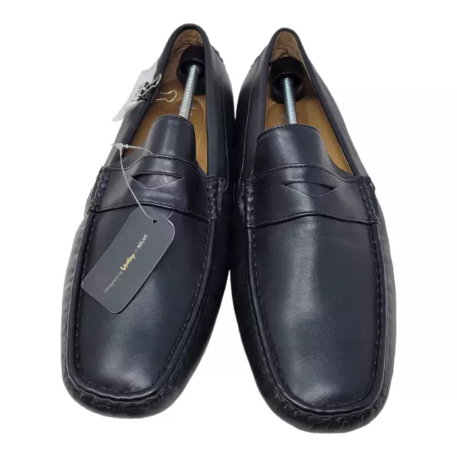 Vostey Mens Penny Loafers Shoes Black Moc Toe Slip Ons 11.5 New