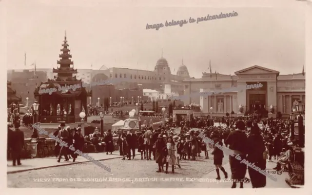 RPPC London UK British Empire Exhibition Stadium Wembley Photo Vtg Postcard B16