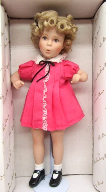 Shirley Temple 8" Doll Danbury Mint Curly Top Movie Memories 2003 + Stand