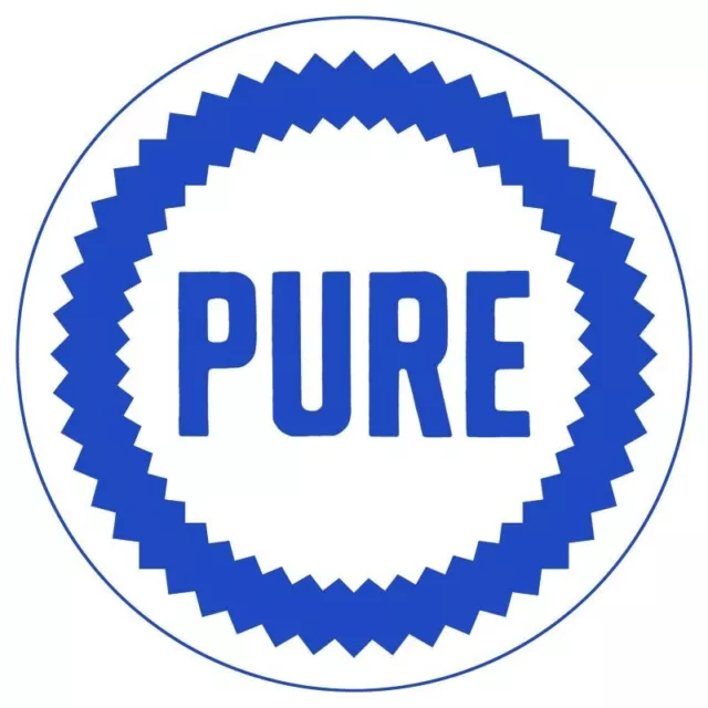 Pure Gasoline Logo NEW Sign: 18" Dia. Round USA STEEL XL- 4 LBS