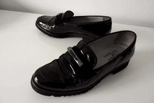 MOCASSINS VERNIS NOIR Alain Peyret by Cordoan Pointure 36 EUR 20,00 ...