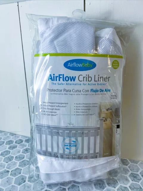 AirflowBaby, revestimiento de cuna de flujo de aire, se adapta a la mayoría de las cunas, promueve el flujo de aire