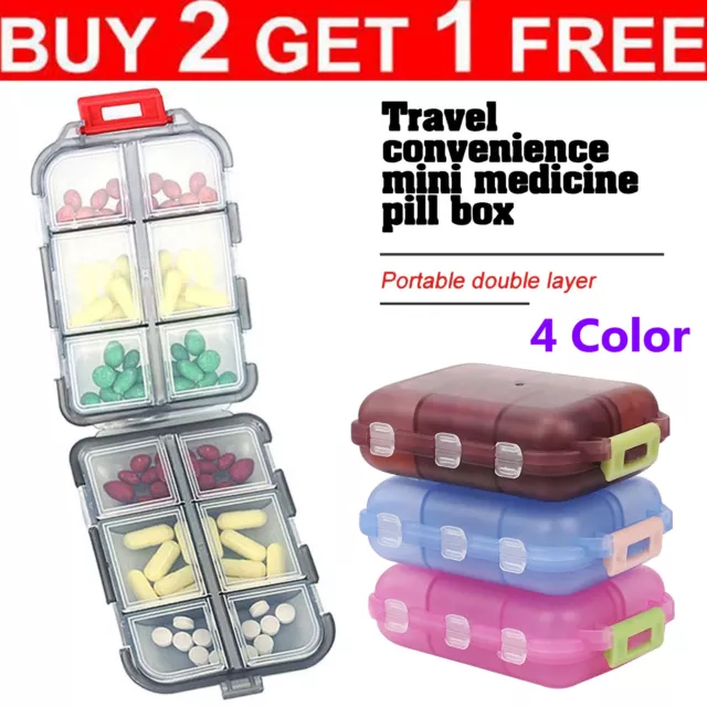 Travel Organizer Moisture Proof Pills Box for Pocket Purse Daily Case Portable