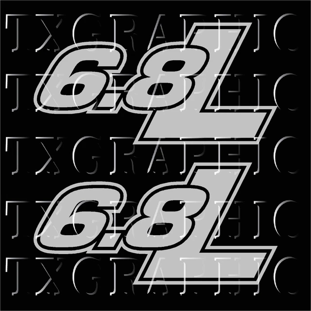 6.8L LITER ENGINE Size Decal Sticker Ford Superduty V8 Turbo Diesel ...
