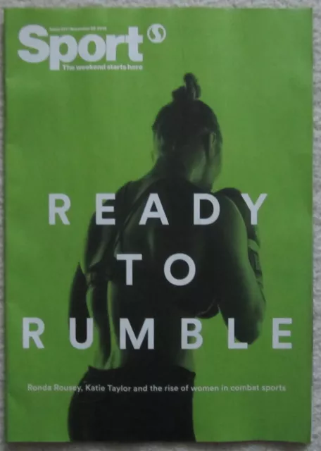 Ronda Rousey – Women in combat Sports - Sport magazine – 25 November 2016