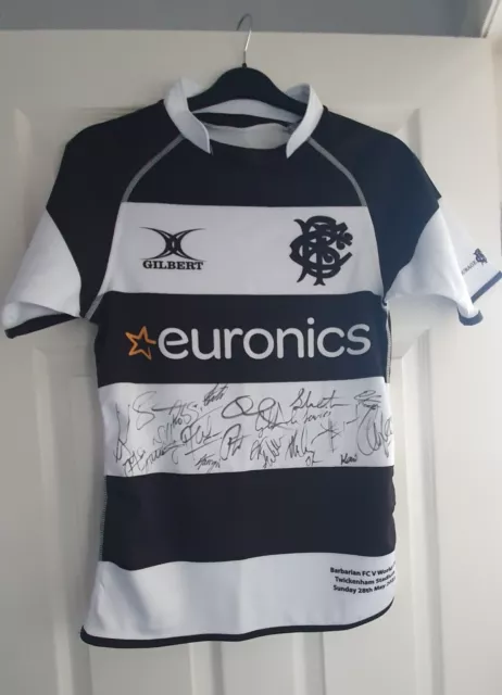 RARE 2023 Signed Barbarians rugby shirt from the Barbarian FC v World XV game