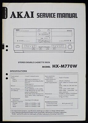 ORIGINALI Service Manual Schema Elettrico AKAI hx-a1 