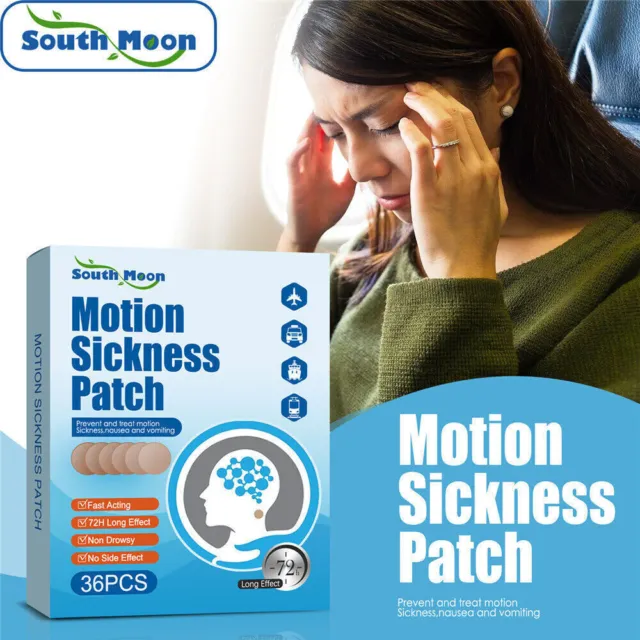 36x Motion Sickness Patches Anti Nausea Travel Car Ship Sea Air Sickness Relief*