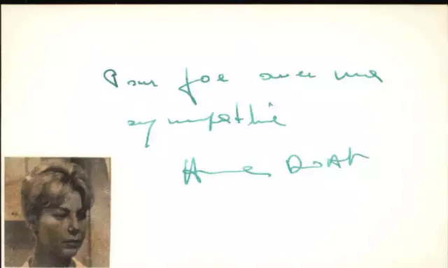 Anne Doat Actress Signed 3" x 5" Index Card