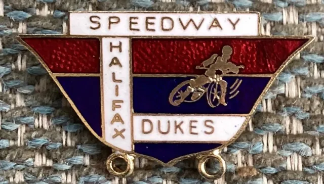 Vintage Halifax Dukes Speedway Team Enamel Lapel Pin Badge