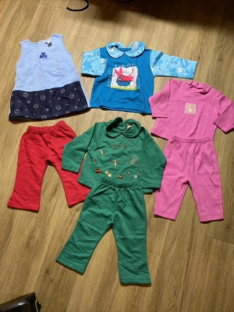 Maglione e jogger blu bambina 2 x jogger, 1 jogger e 1 abito età 6 mesi