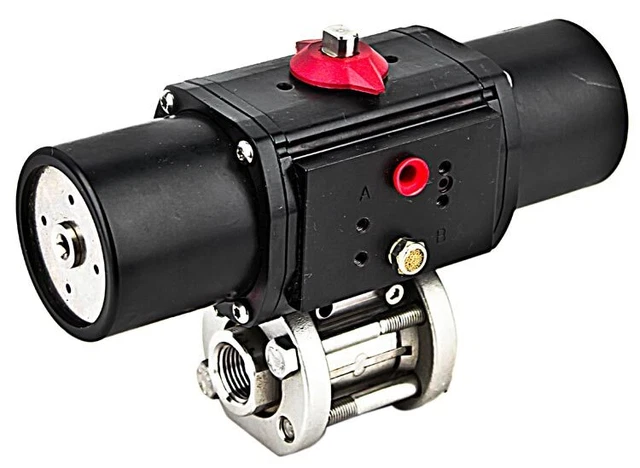 Gemini A512SR Spring-Return Pneumatic Actuator w/ 3/4" 1000psi Wafer Ball Valve