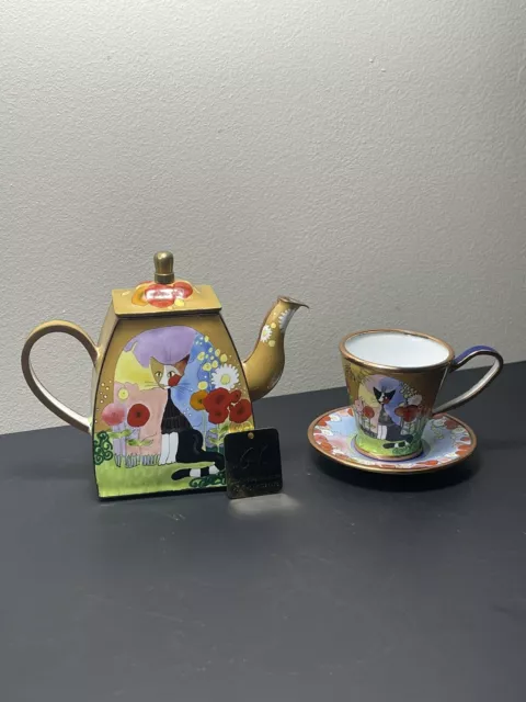 Ensemble Tasse et Théière  Miniatures Émaillées Cloisonnées - Charlotte Di Vita 2