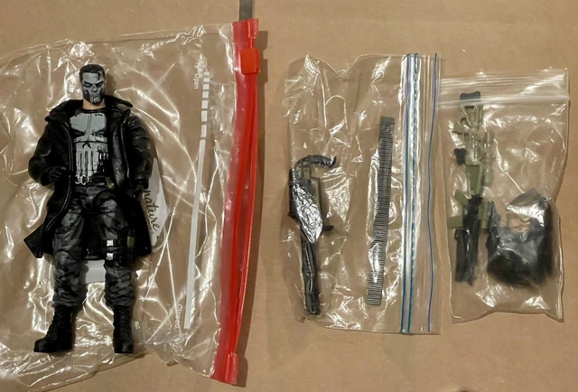 Marvel Legends 80th Punisher Figure Custom Wired Trench Coat Mezco Gun