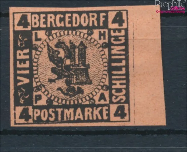 Briefmarken Bergedorf 1887 Mi 5ND Neu- bzw. Nachdruck mit Falz Flaggen un (10339