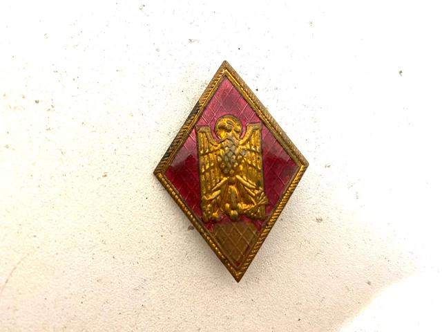 Ancien insigne tricolore patriotique français cuirasse et canons