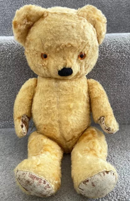 Antique Vintage Chad Valley Plush Musical Teddy Bear W/ Label C.1950s
