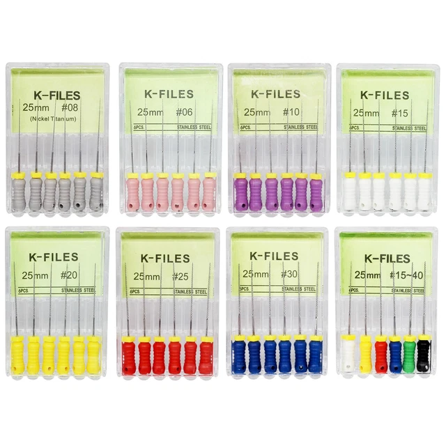 DENTAL KFILES ENDO Root Canal File Stainless Steel Hand Use 21/25 mm