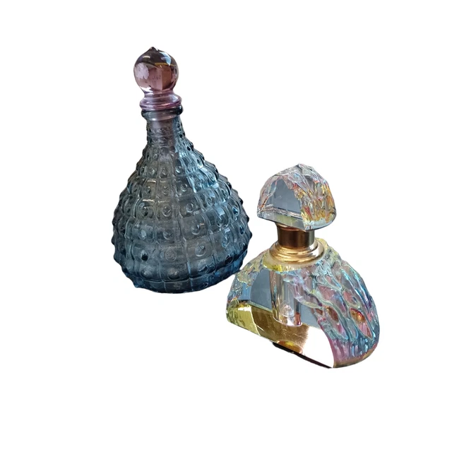 Pair Vintage Glass Perfume Bottle