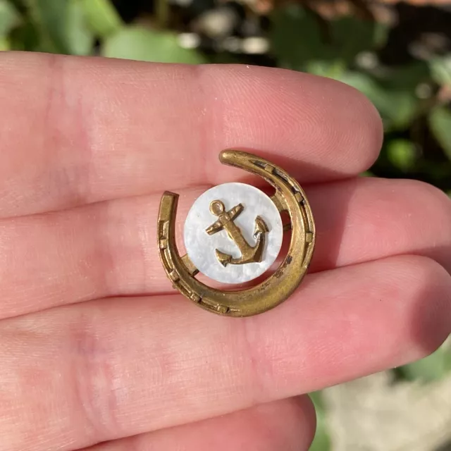 Vintage Brooch - Horseshoe and Anchor Good Luck Brooch Vintage Jewellery