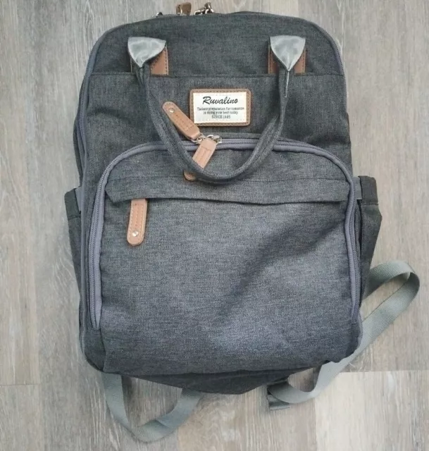 Diaper Bag Backpack, RUVALINO Multifunction Travel Back Pack Gray