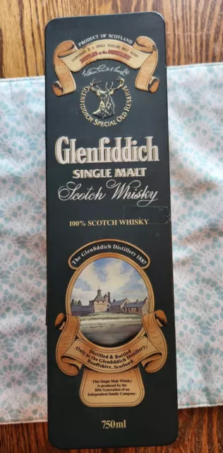 Vintage Glenfiddich Single Pure Malt Scotch Whisky Metal Box 750 ml "Distillery"