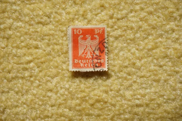 Briefmarke Deutsches Reich 10 Pfennig Weimar Reichsadler gestempelt rot/orange