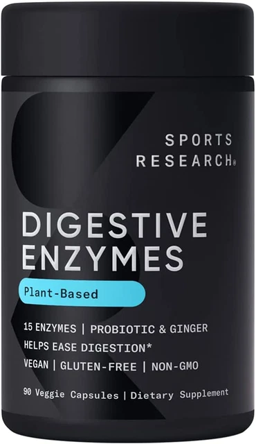 Digestive Enzymes with Probiotics and Ginger - Plant Based Supplement for Dairy,