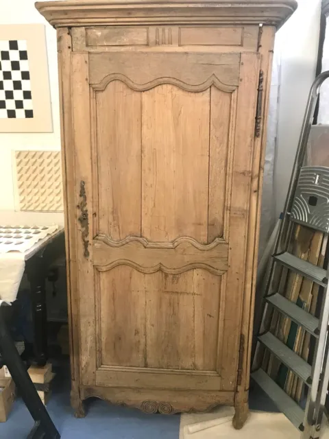 Antique small old French oak wardrobe