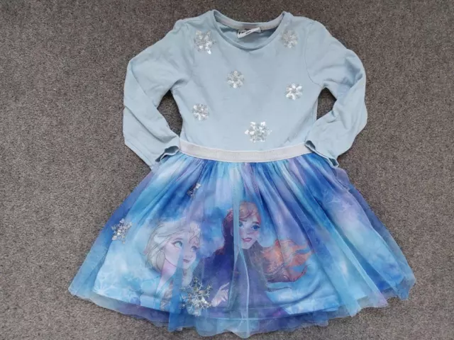 Girls Disney Frozen Long Sleeve Dress, 3-4 Years
